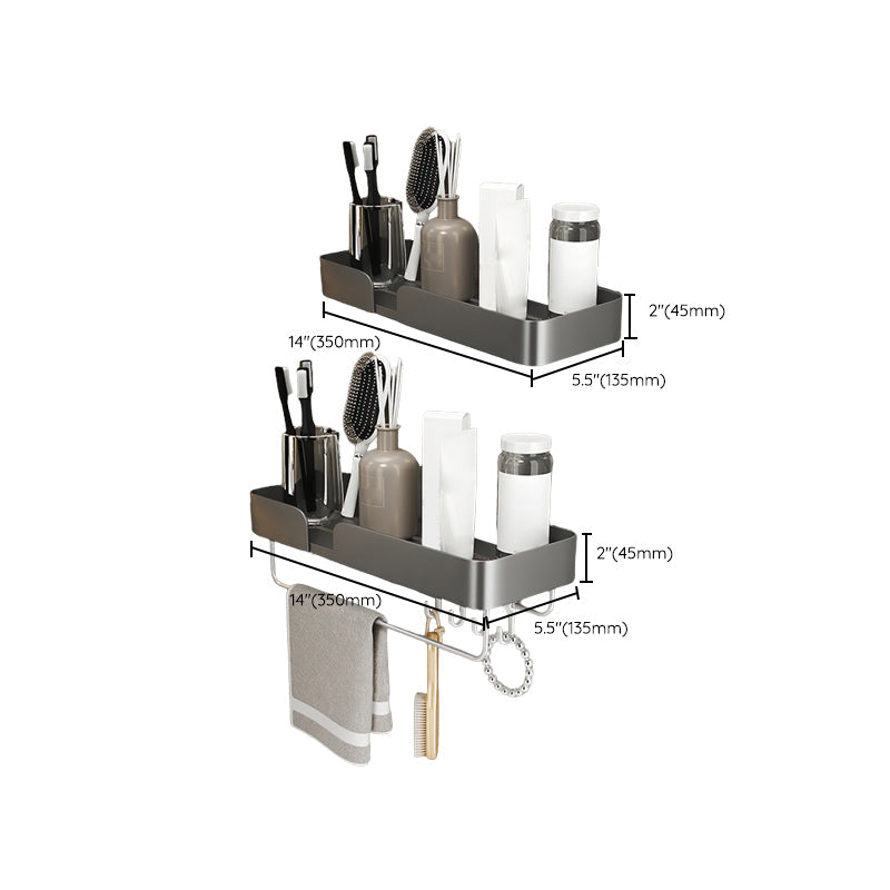 Avtoit | 3-piece modern bathroom hardware set aluminum bathroom shelf in gray