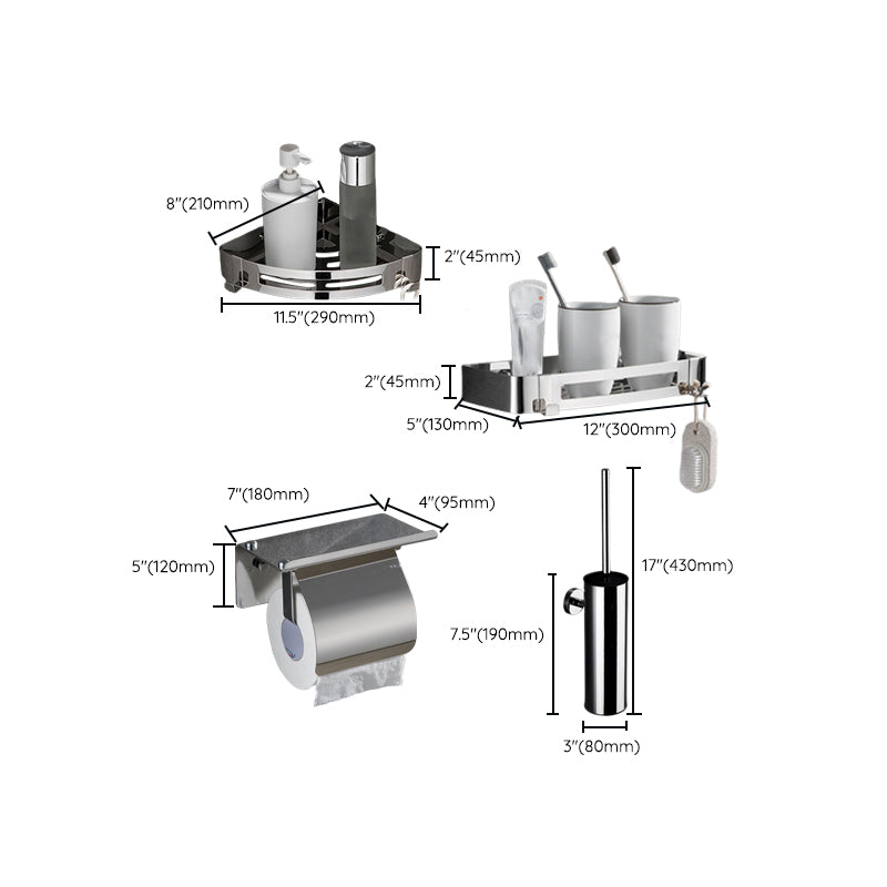 Avtoit | Modern Bathroom Accessory Hardware Set Silver Bathroom Hardware Set