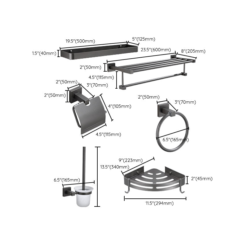 Avtoit | Modern Bathroom Accessories Hardware Set Gray Bathroom Hardware Set