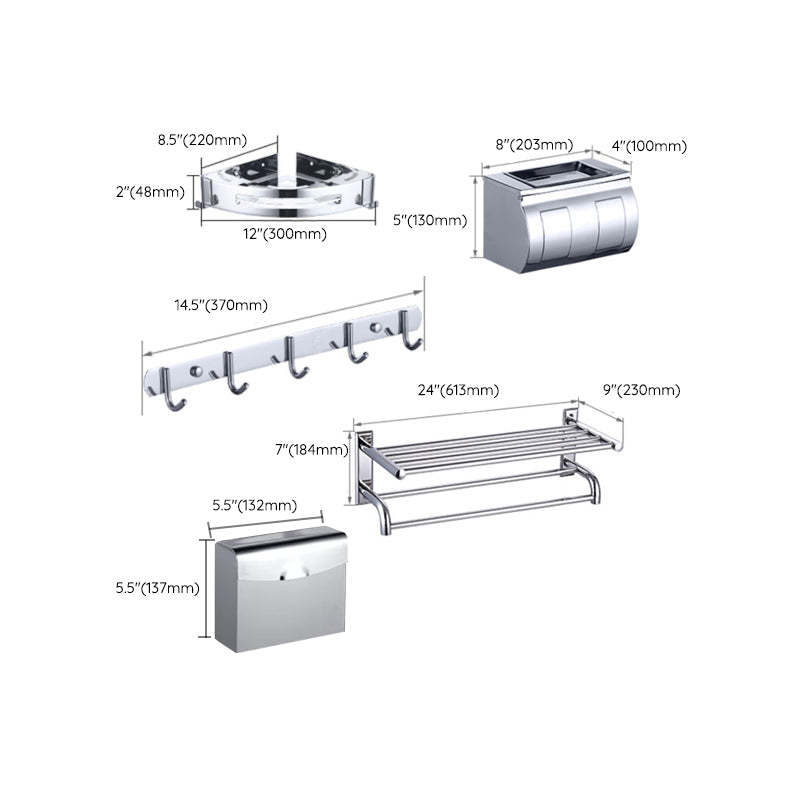 Avtoit | Silver Contemporary Bathroom Accessories As Individual Pieces Or As A Set