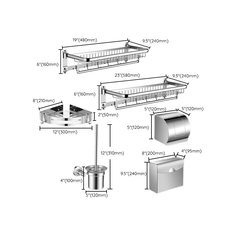Avtoit | Modern Bathroom Accessories Hardware Set Silver Bathroom Hardware