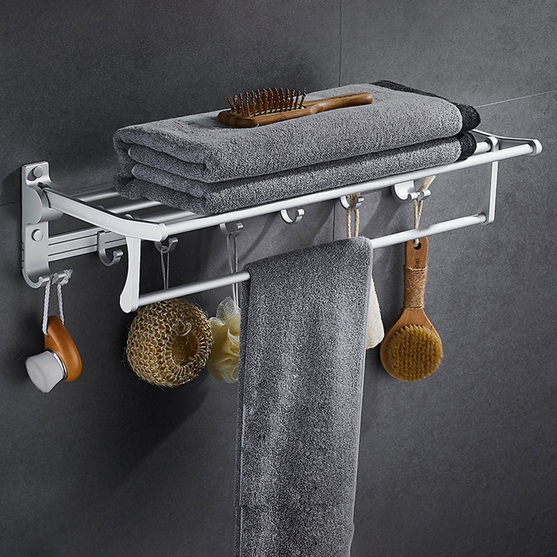 Avtoit | Contemporary silver metal bathroom accessory set with towel holder