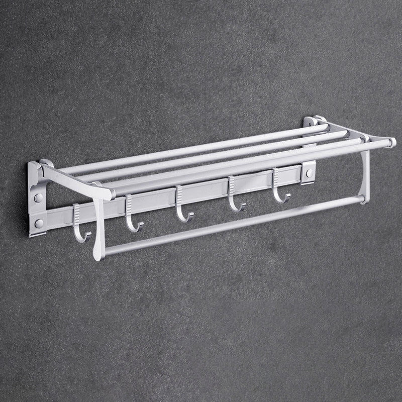 Avtoit | Contemporary silver metal bathroom accessory set with towel holder