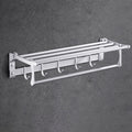 Avtoit | Contemporary silver metal bathroom accessory set with towel rack