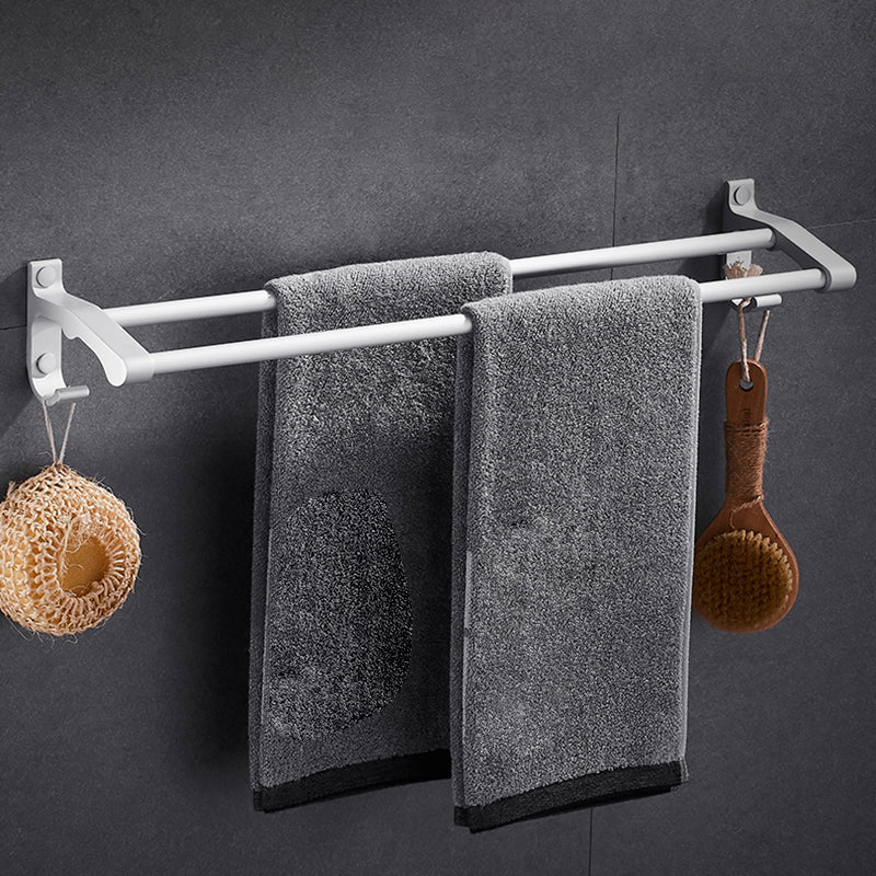 Avtoit | Contemporary silver metal bathroom accessory set with towel holder