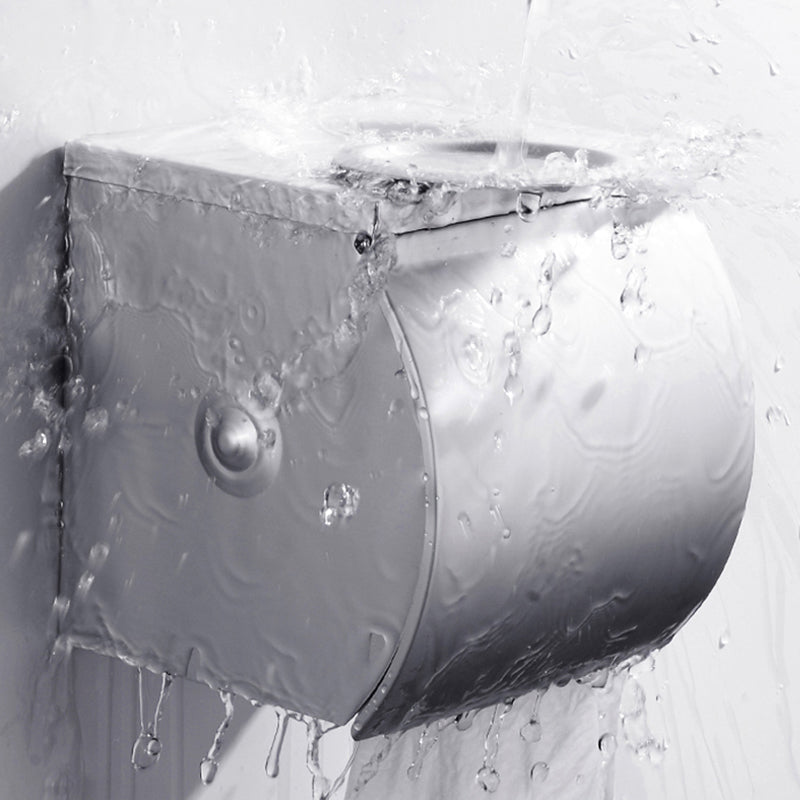 Avtoit | Contemporary silver metal bathroom accessory set with towel holder