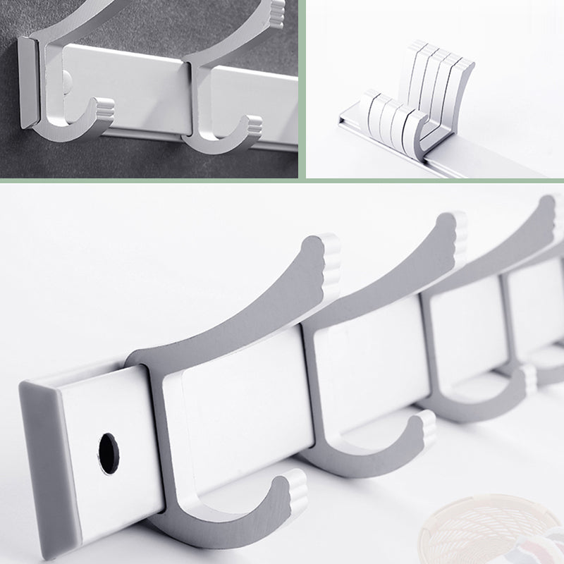 Avtoit | Contemporary silver metal bathroom accessory set with towel rack