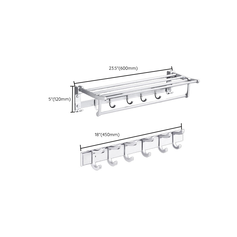 Avtoit | Contemporary silver metal bathroom accessory set with towel holder