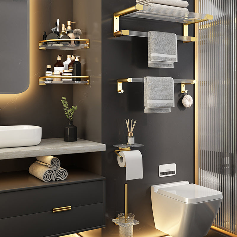 Avtoit | 6-piece bathroom accessory set made of gold-colored metal bathroom hardware set