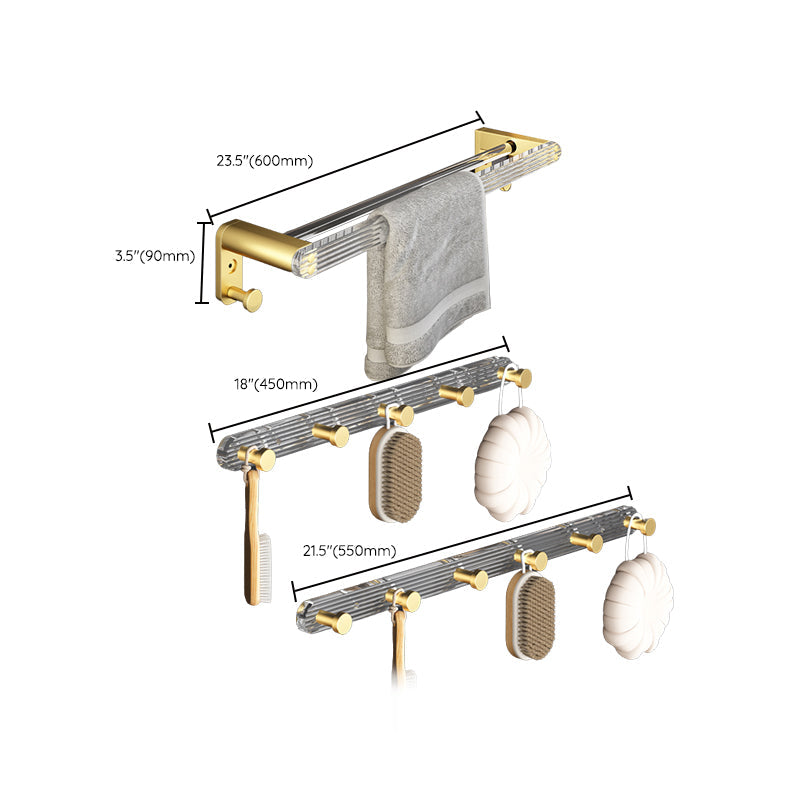 Avtoit | 6-piece bathroom accessory set made of gold-colored metal bathroom hardware set