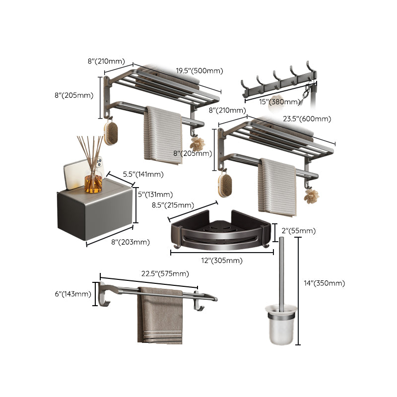 Avtoit | Modern Bathroom Accessory Hardware Set Gray Bathroom Accessories