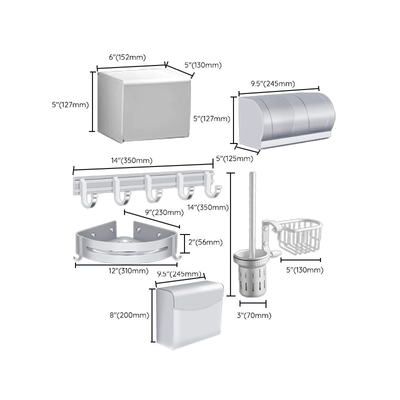 Avtoit | Modern Bathroom Accessories Hardware Set Silver Bathroom Accessories Kit