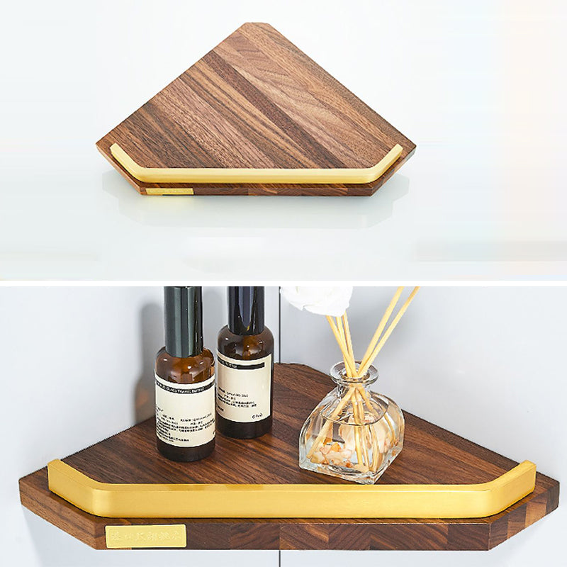 Avtoit | 6-piece walnut bathroom accessory set metal gold bath hardware set