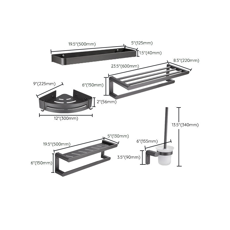 Avtoit | Gray Bathroom Accessory Set Modern Bathroom Accessories Hardware Set