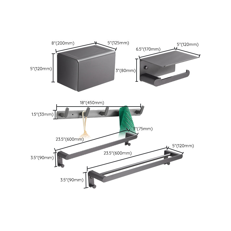 Avtoit | Gray Bathroom Accessory Set Modern Bathroom Accessories Hardware Set
