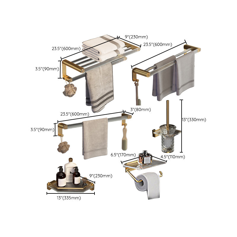 Avtoit | 6-piece Bathroom Set Aluminium and Acrylic Bathroom Accessories Hardware Set