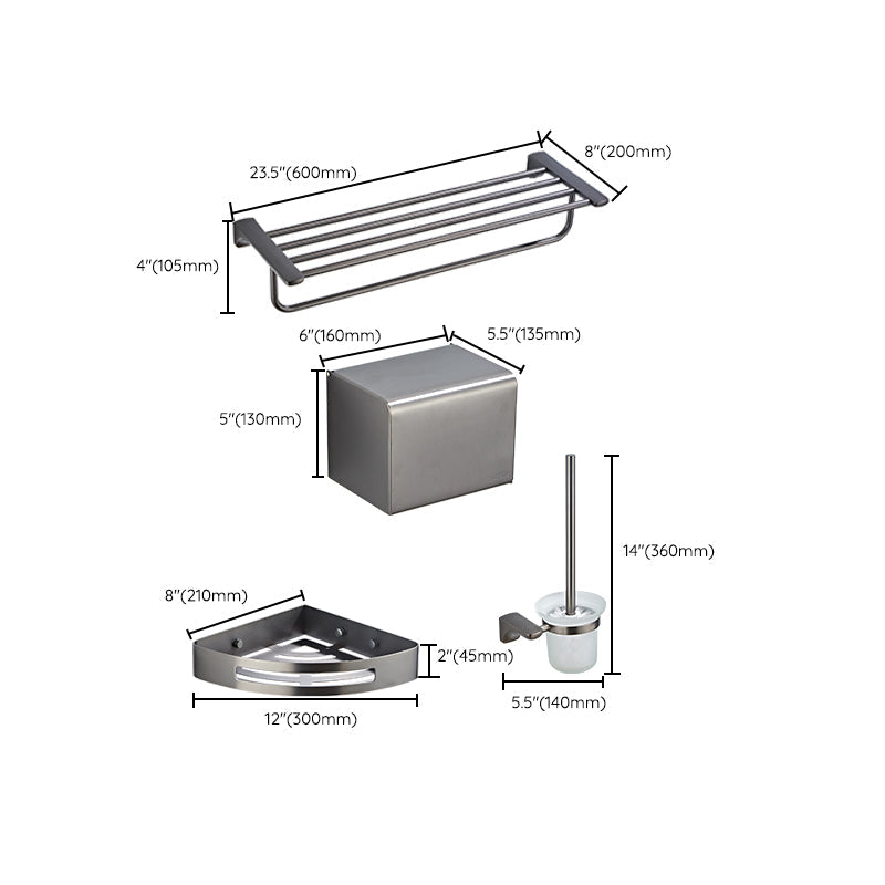 Avtoit | Gray traditional bathroom hardware set stainless steel bathroom accessory set