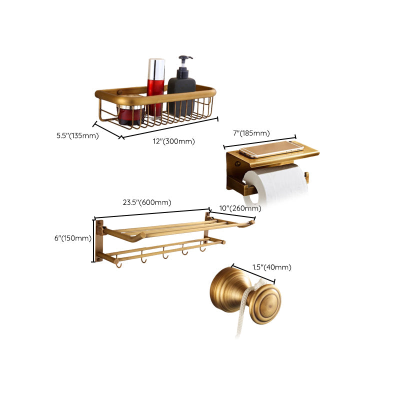 Avtoit | 4-piece traditional bathroom accessory set Gold Brass bathroom accessory hardware set