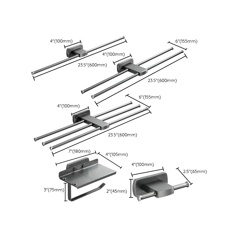 Avtoit | Modern Silver Bathroom Accessories As Individual Piece Or In Set With Towel Bar