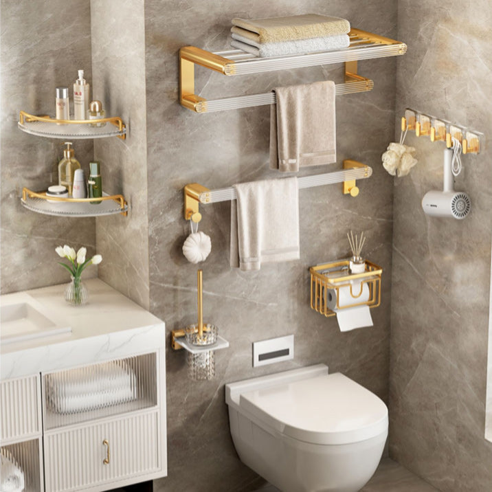 Avtoit | Modern Golden Bathroom Accessories Single Piece or in Set with Bathroom Shelf