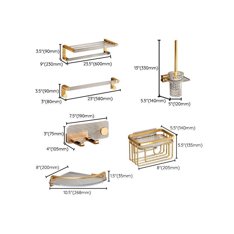 Avtoit | Modern Golden Bathroom Accessories Single Piece or in Set with Bathroom Shelf
