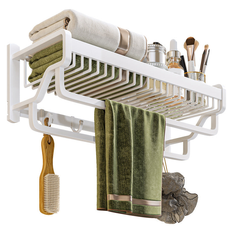 Avtoit | Modern bathroom accessory set in white with bath shelf/towel bar/bath towel hooks