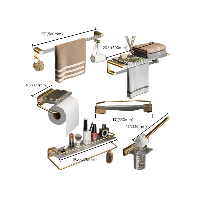 Avtoit | Modern Bathroom Accessory Set Bathroom Shelf Gold Towel Holder Bathroom Hardware Set