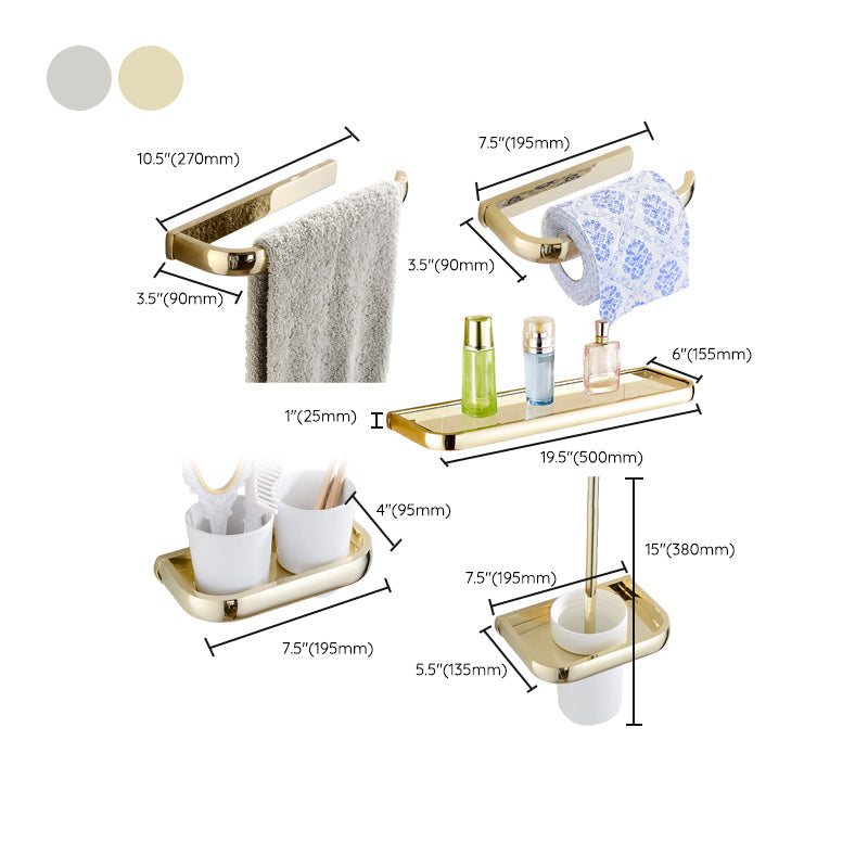 Avtoit | Chrome/Gold Bathroom Accessory Set Modern Metal Bathroom Hardware Set