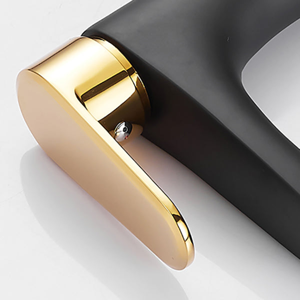 Avtoit | Black-Gold Vessel Sink Faucet Lever Handle Low Arc Vessel Faucet