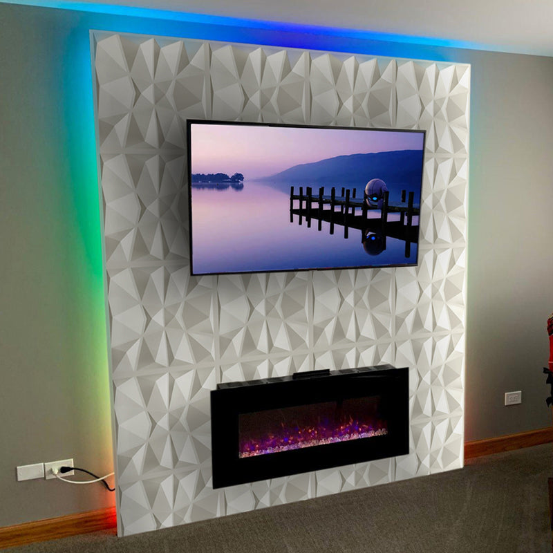 Avtoit | Modern Tin Back Wall Panel Smooth Upholstered Wall Ceiling in Black and White