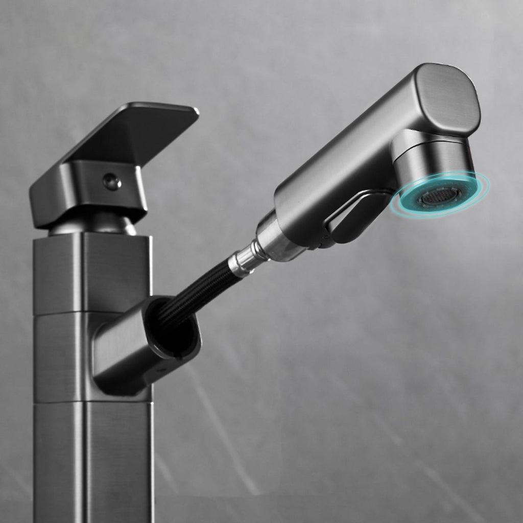 Avtoit | Bathroom Vessel Faucet Swivel Spout Single Handle Faucet with Pull-Out Spray Head