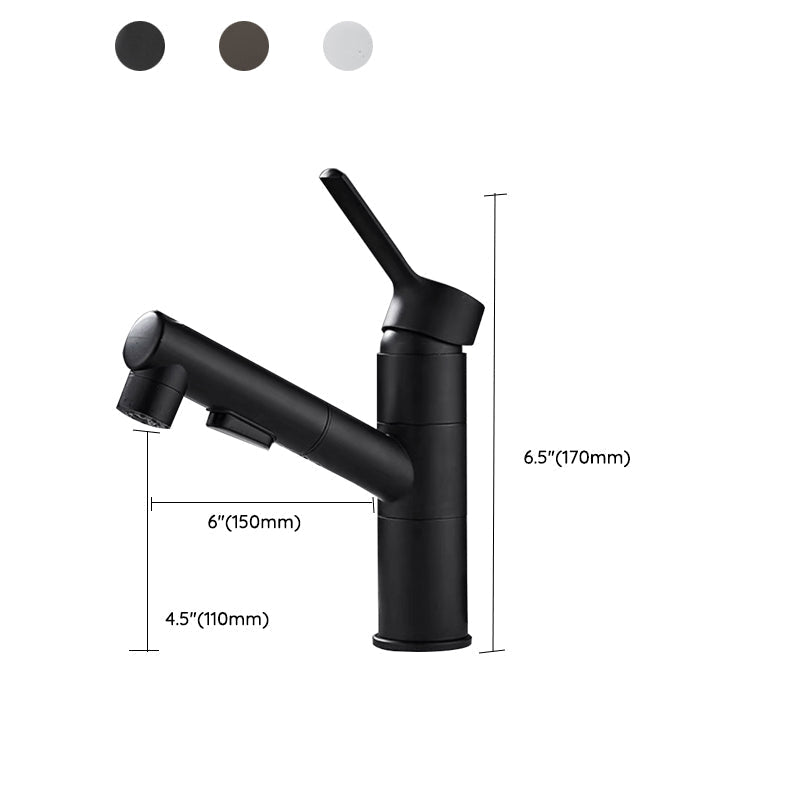 Avtoit | Bathroom Vessel Faucet Swivel Spout Single Handle Faucet with Pull-Out Spray Head
