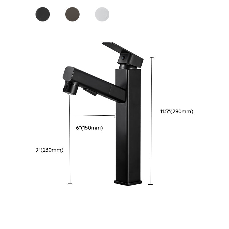 Avtoit | Bathroom Vessel Faucet Swivel Spout Single Handle Faucet with Pull-Out Spray Head