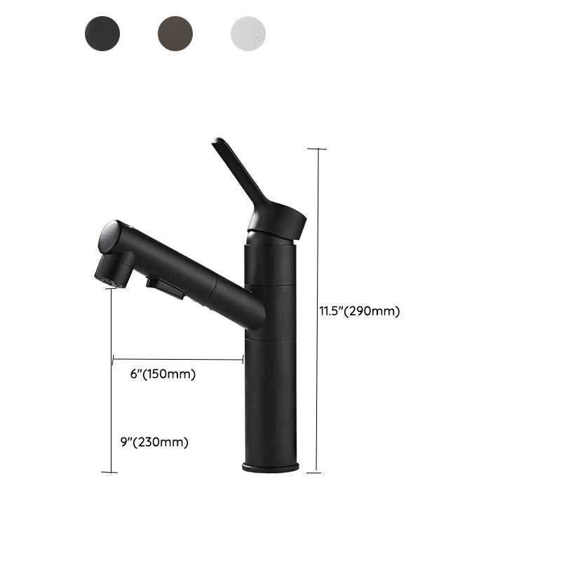Avtoit | Bathroom Vessel Faucet Swivel Spout Single Handle Faucet with Pull-Out Spray Head