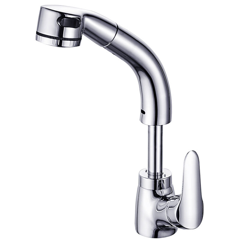 Avtoit | Vessel Sink Bathroom Faucet with Swiveling Spout Single Lever Faucet with Pull-Out Spray