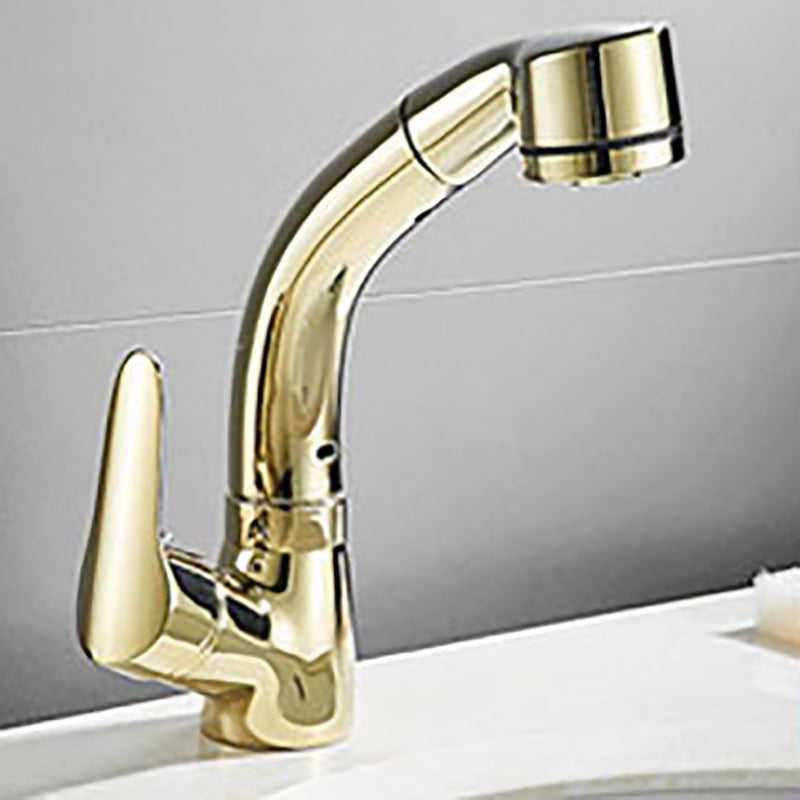 Avtoit | Vessel Sink Bathroom Faucet with Swiveling Spout Single Lever Faucet with Pull-Out Spray