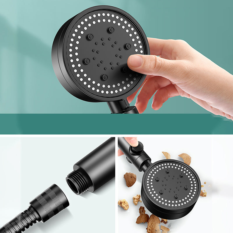 Avtoit | Modern 6 Setting Shower Head Adjustable Spray Pattern Matt Black Round Shower Head