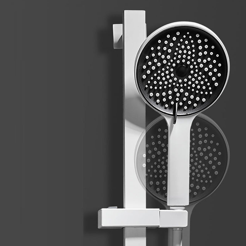 Avtoit | Round Shower Set White Wall Mounted Hand Shower Lever Handle Shower Hose Swiveling Shower Set