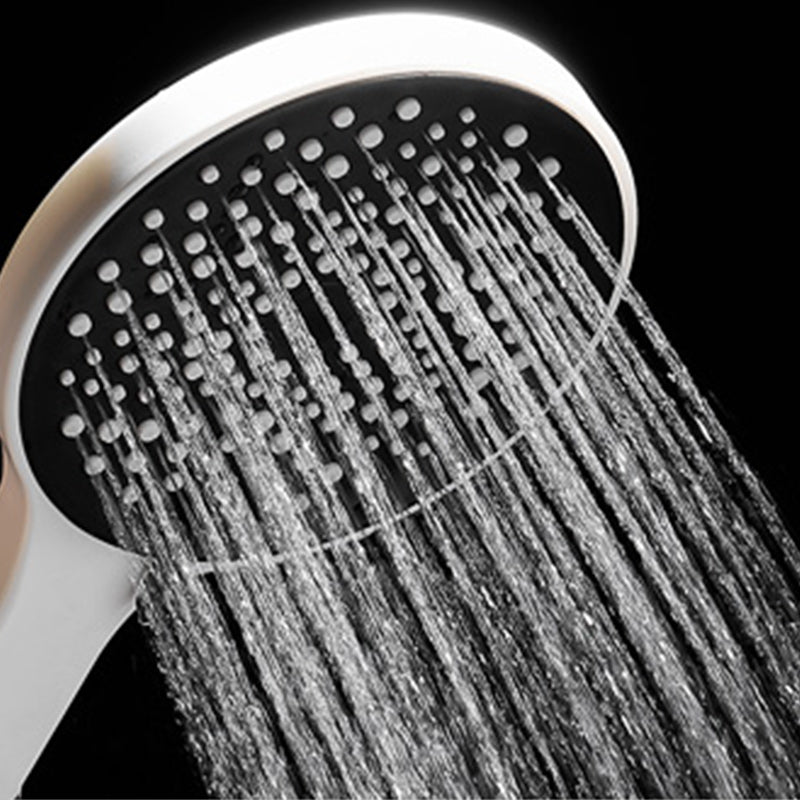 Avtoit | Round Shower Set White Wall Mounted Hand Shower Lever Handle Shower Hose Swiveling Shower Set