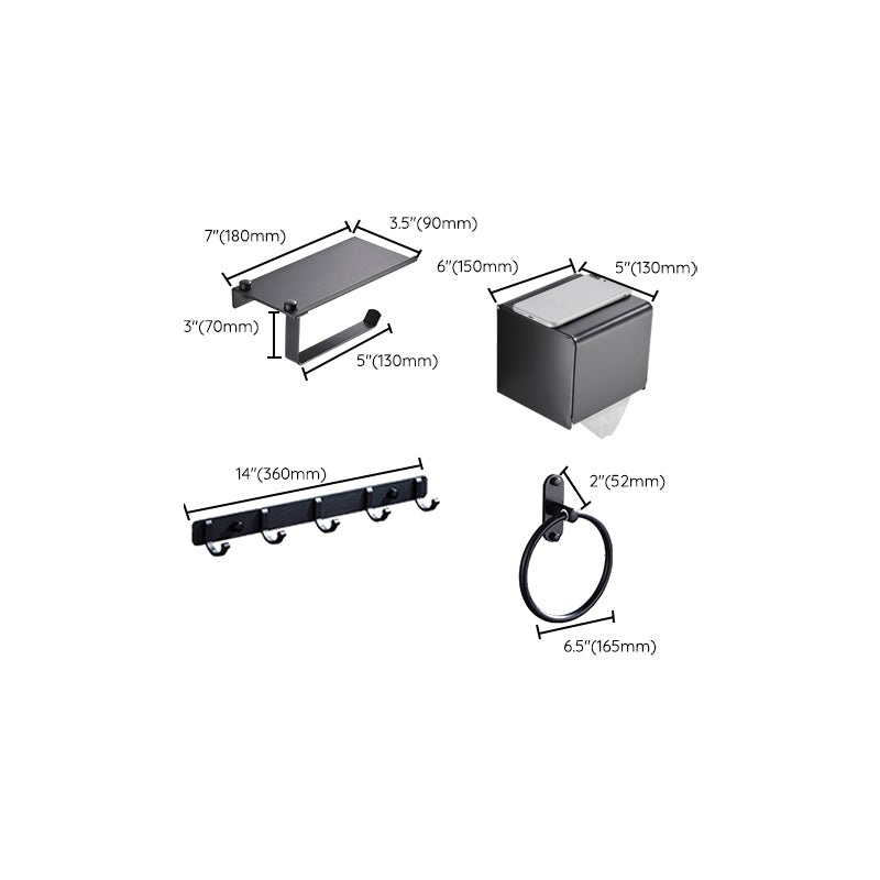 Avtoit | Modern Bathroom Accessories Set Black Towel Bar Paper Holder Bathroom Accessories Kit