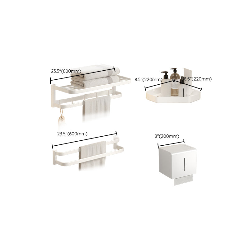Avtoit | Modern White Bathroom Accessory Set Bathroom Shelf Paper Holder Bathroom Accessory Kit