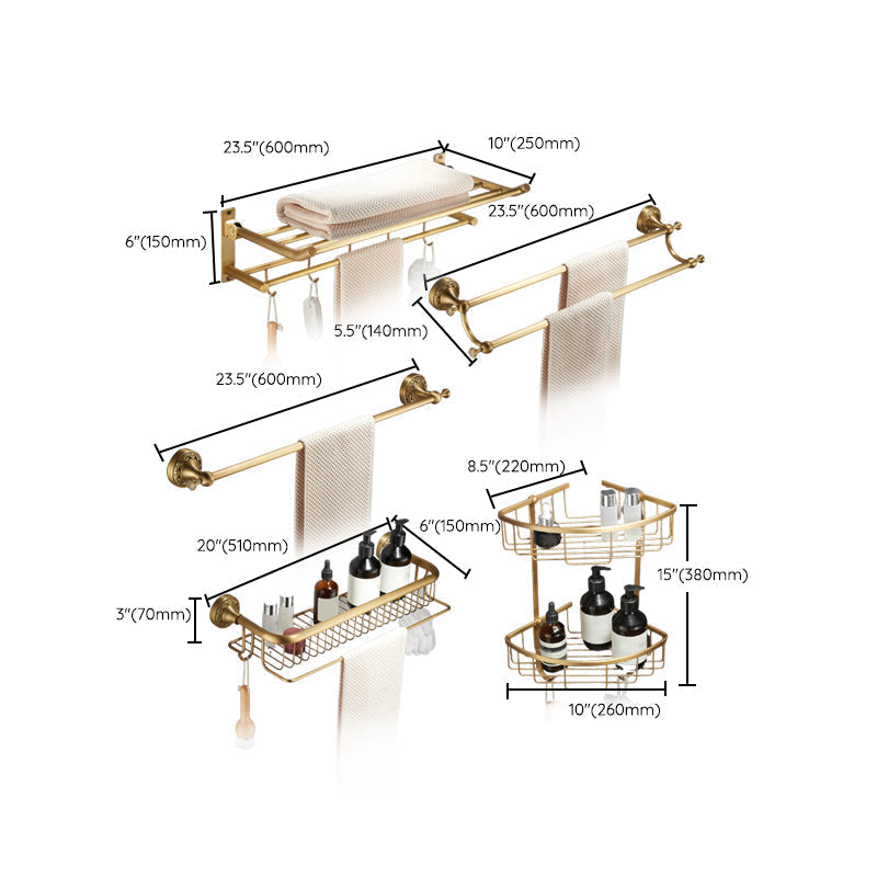 Avtoit | Modern Bathroom Accessory Set Paper Holder Bathroom Shelf Gold Bathroom Fittings Set
