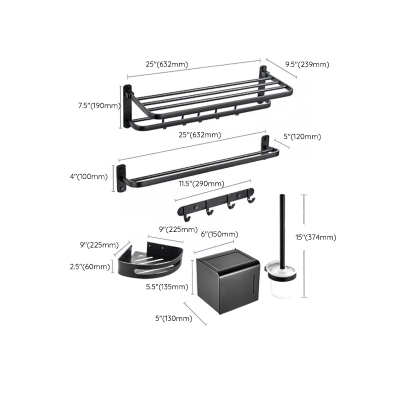 Avtoit | Modern black bathroom accessories set towel holder bathroom shelf bathroom faucet set