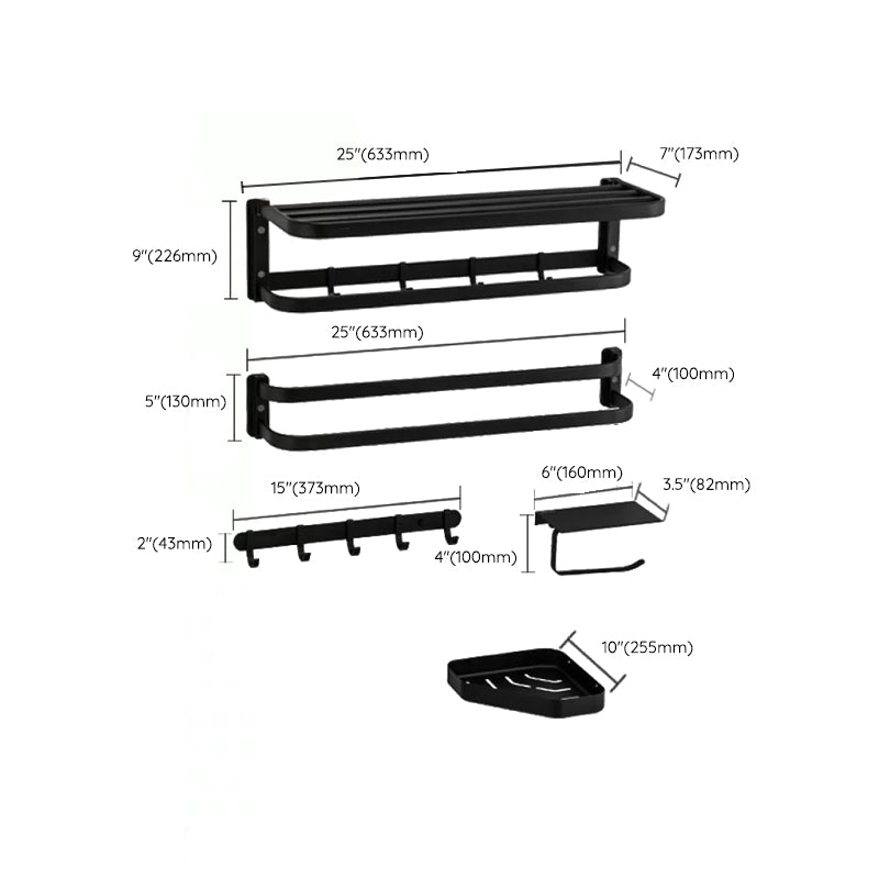 Avtoit | Modern black bathroom accessory set towel holder bathroom shelf bathroom faucet set