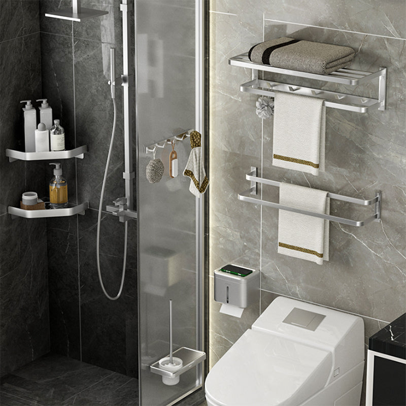 Avtoit | Modern Bathroom Accessories Set Silver Bathroom Shelf Towel Holder Bathroom Accessories Kit