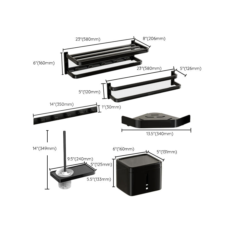 Avtoit | Modern Bathroom Set Towel Bar Paper Holder Black Bathroom Accessory Set