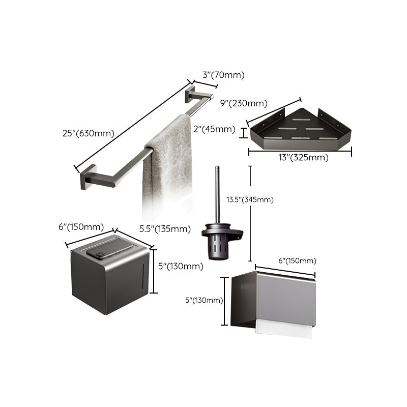 Avtoit | Modern bathroom accessory set Bathroom shelf Towel bar gray bathroom accessory set