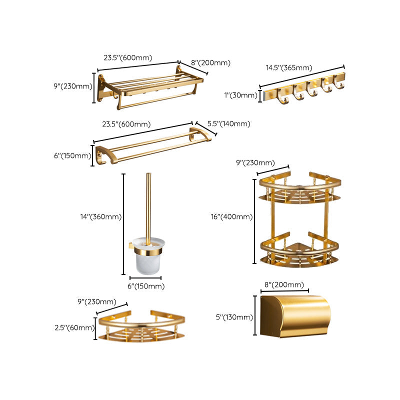 Avtoit | Gold 7-piece Bathroom Accessory Set Vintage Bathroom Accessory Set