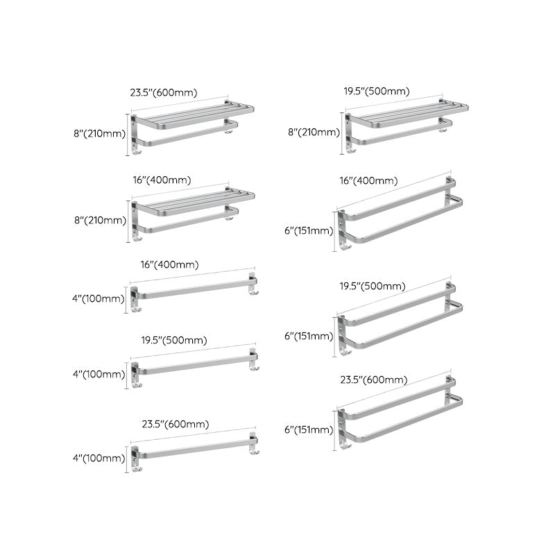 Avtoit | 7-piece Bathroom Accessory Set Modern Aluminum Bathroom Set in Silver