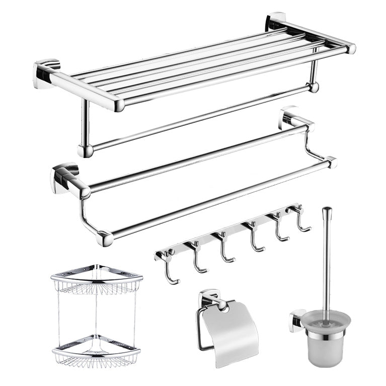 Avtoit | Polished Chrome Modernism Bathroom Accessory Set Bath Shelf / Towel Bar / Bathrobe Hook Included